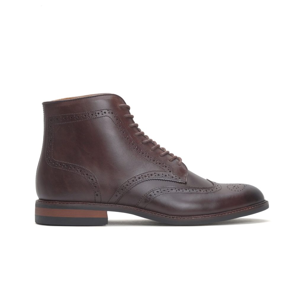Javier Iron Brown Wingtip Boots – Koku Footwear