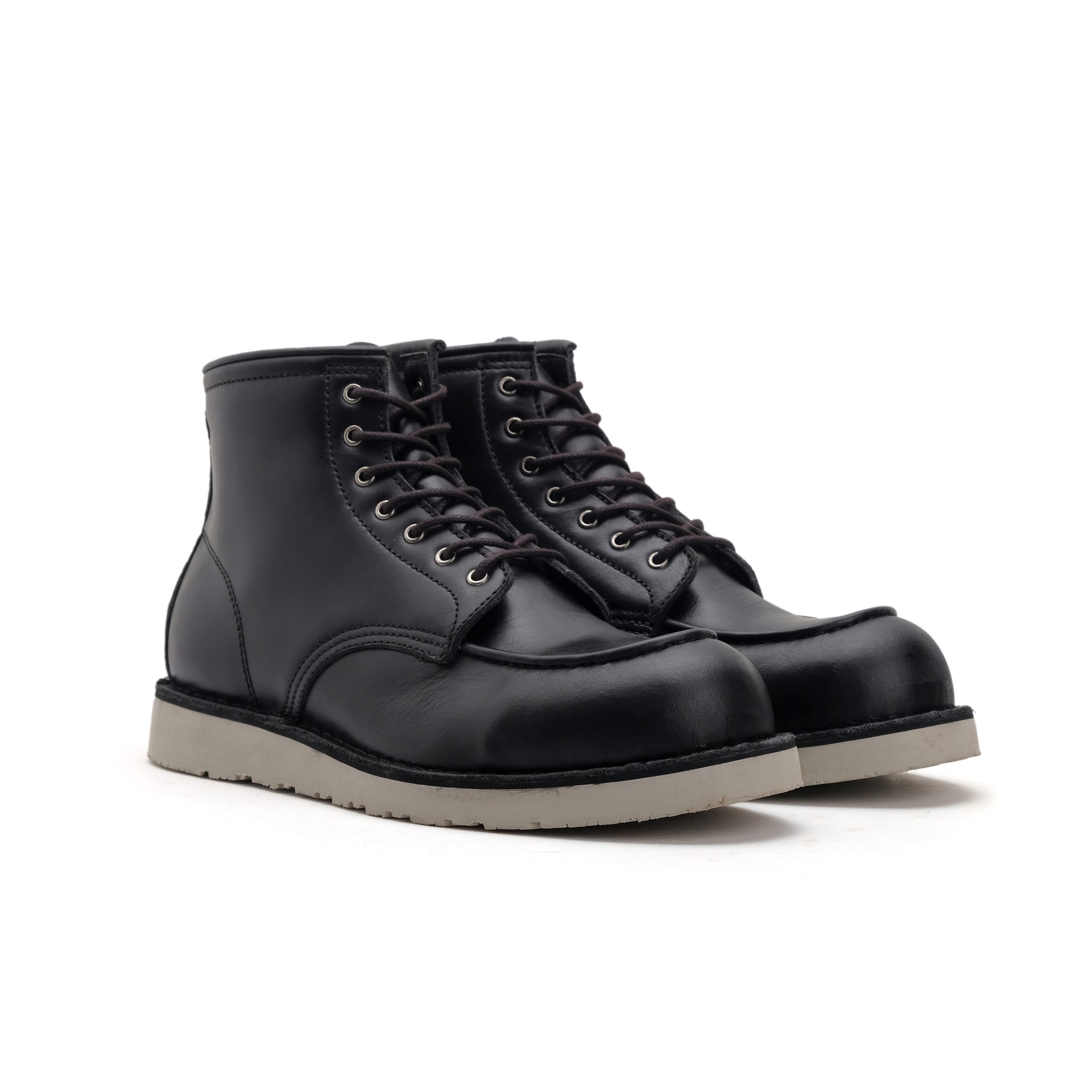 Lennox Black | 6-Inch Moc Toe Boots - Image 3