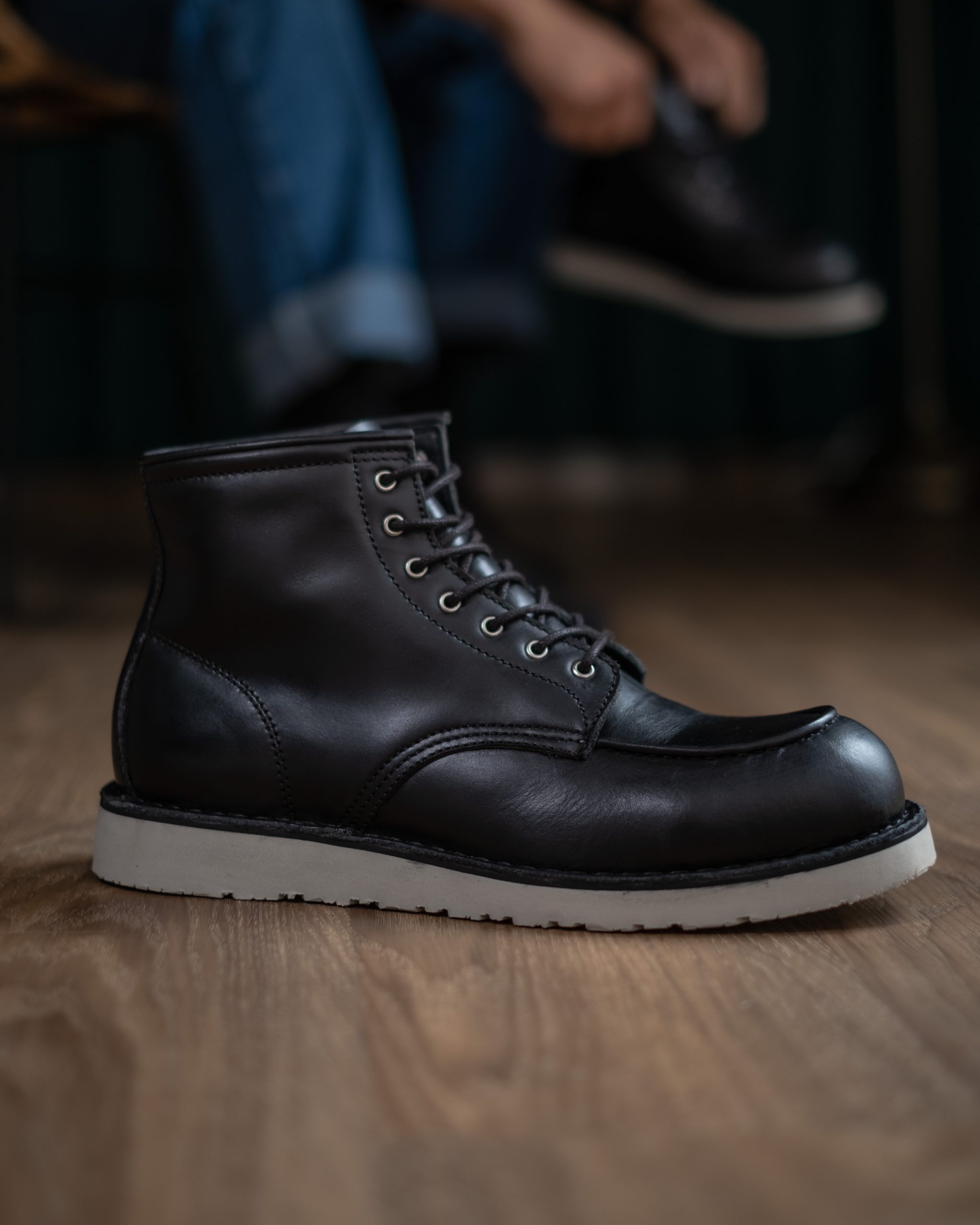 Lennox Black | 6-Inch Moc Toe Boots - Image 6